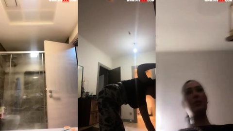 zemheri tango banyoda kalçalarını açıp twerk yapıyor