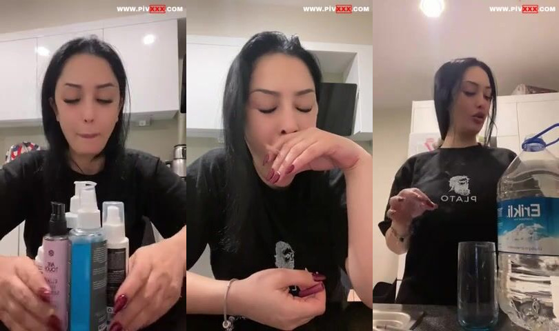 Zemheri tango losyon şişelerini yalayıp parmaklıyor İfşa Videoları