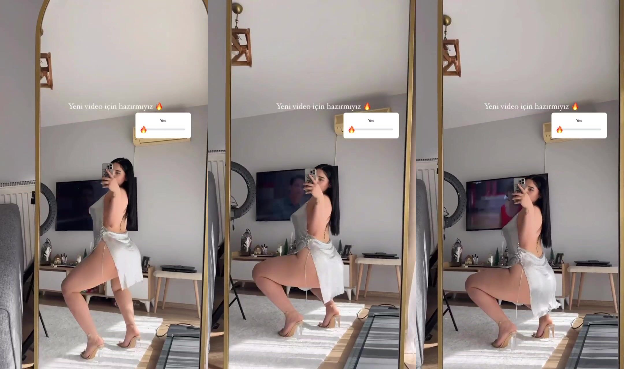 Sarem Uysal instagram abonelik videosunda göt sallıyor
