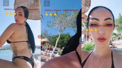Koca götlü dövmeli kürt kadın bikinili yayında azdırıyor Ifsahane İfşa Videoları