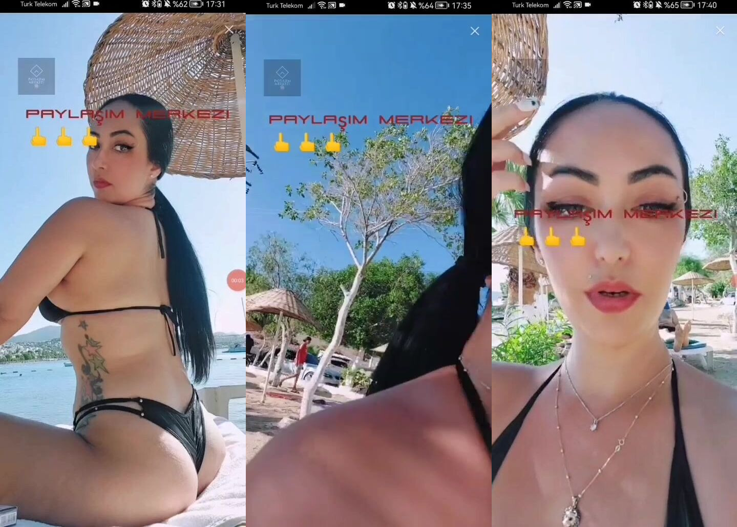 Koca götlü dövmeli kürt kadın bikinili yayında azdırıyor