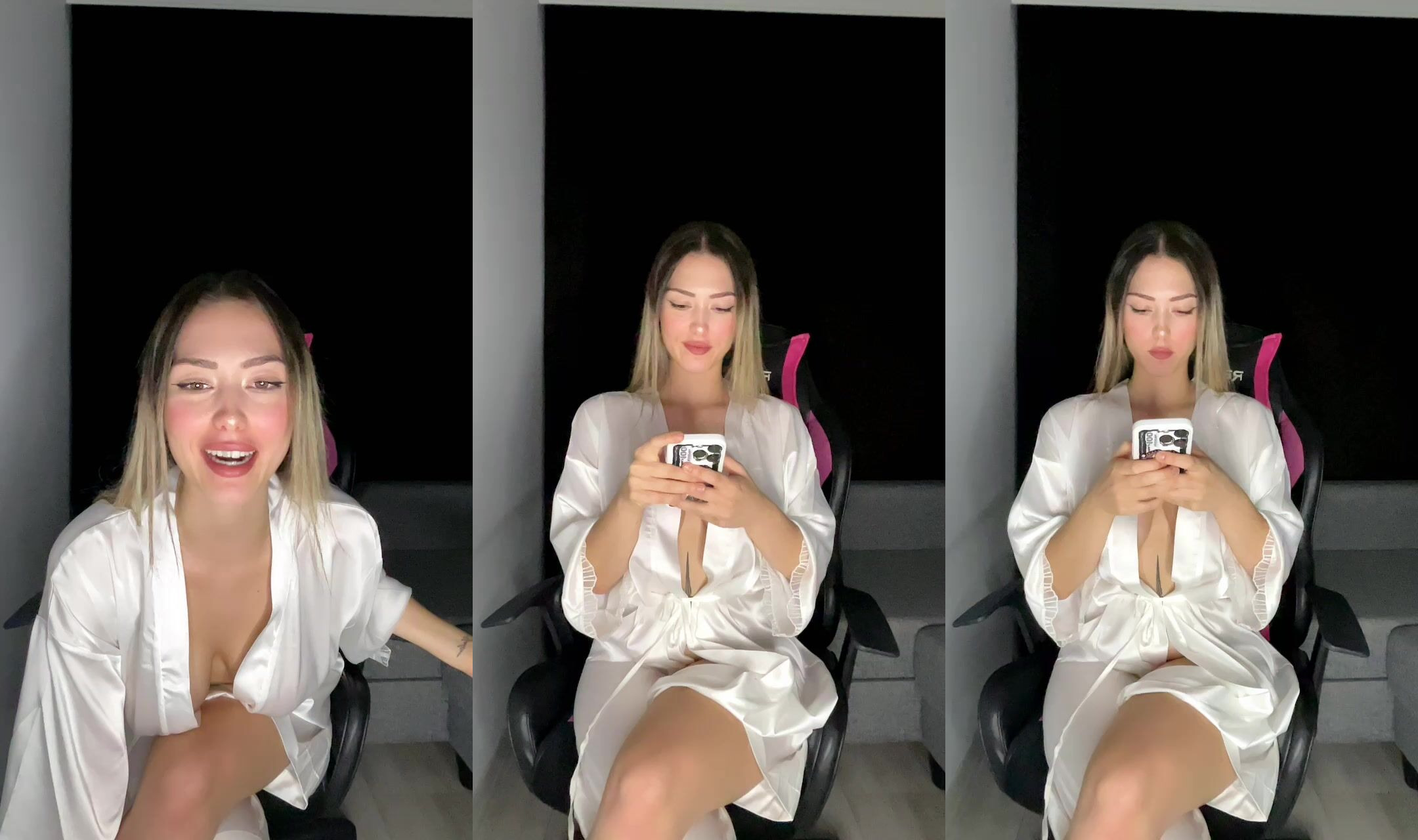 Tiktok yayınında meme dekolte veren sarışın kevaşe