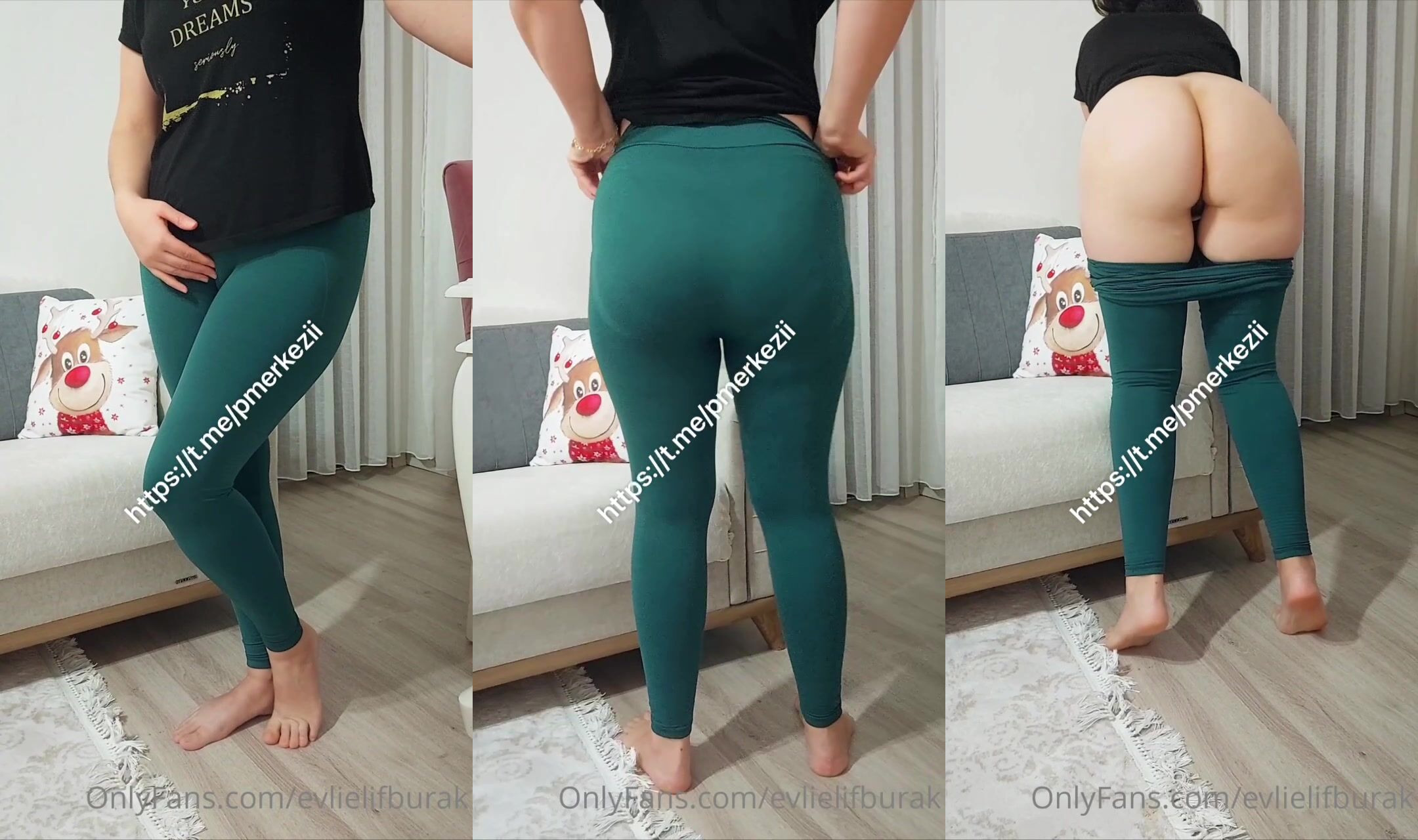 Taytlı karısı taytını indirip götünü gösteriyor