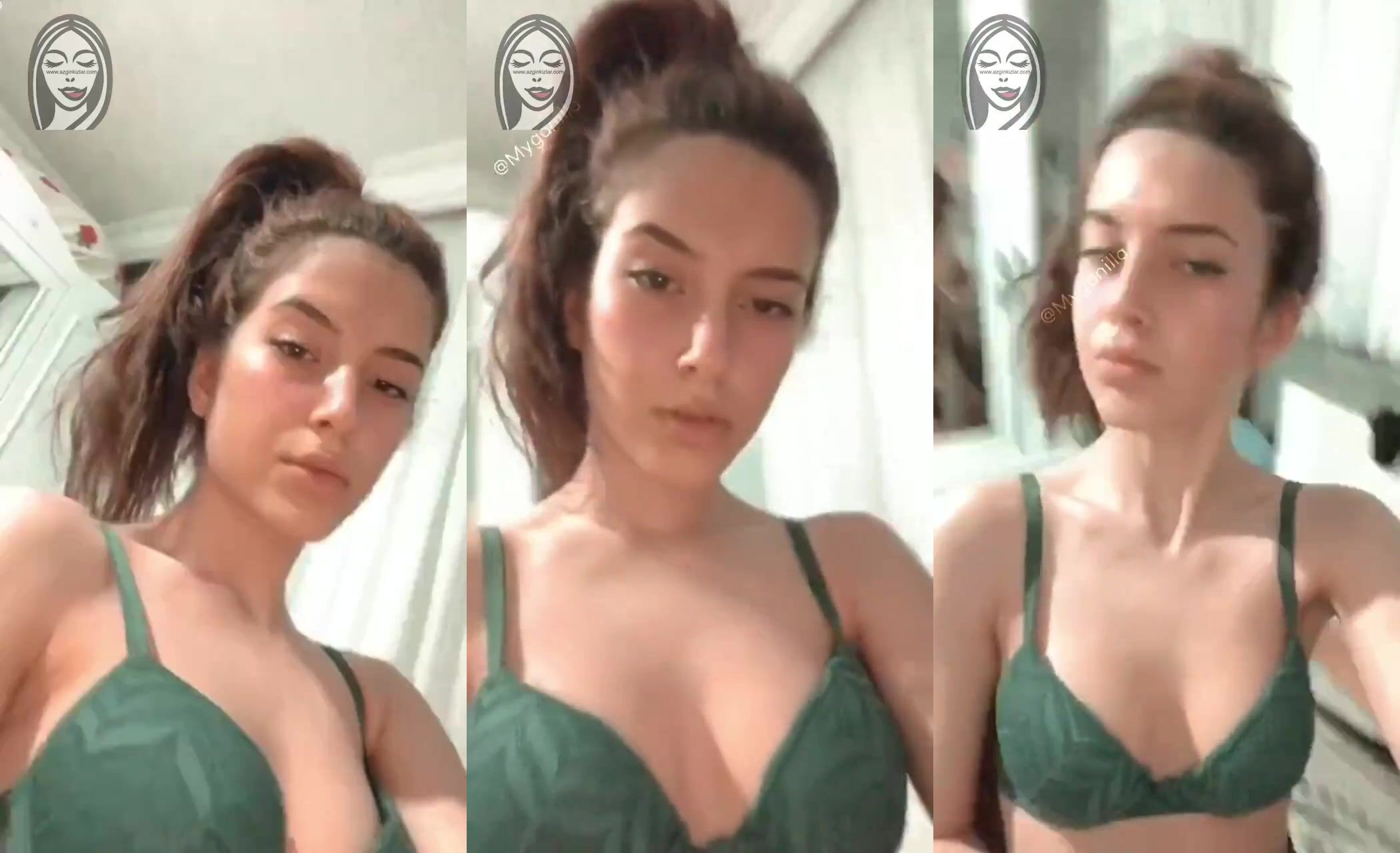 Küçük memeli yeşil sütyenli çıtır - ayşenur