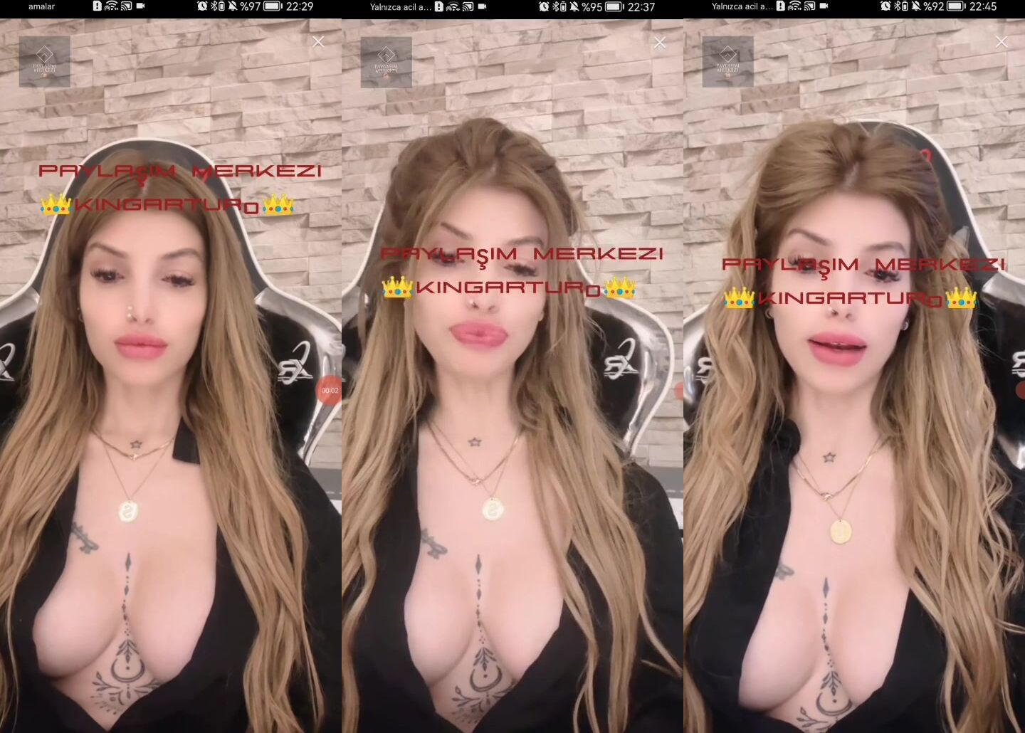 Dövmeli varoş karı yayında dekolte veriyor
