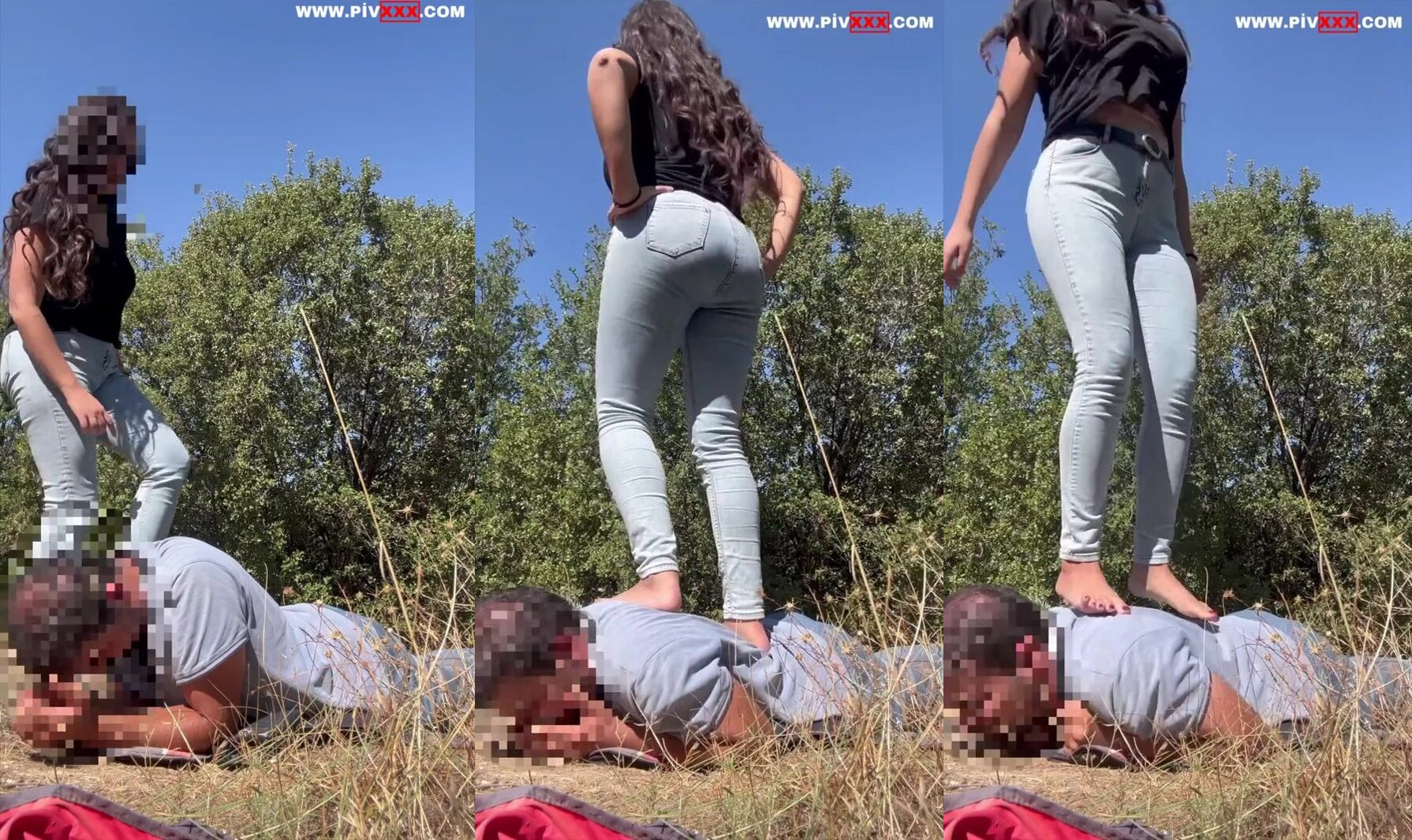 Sıcağın altında bahçede trample İfşa Videoları