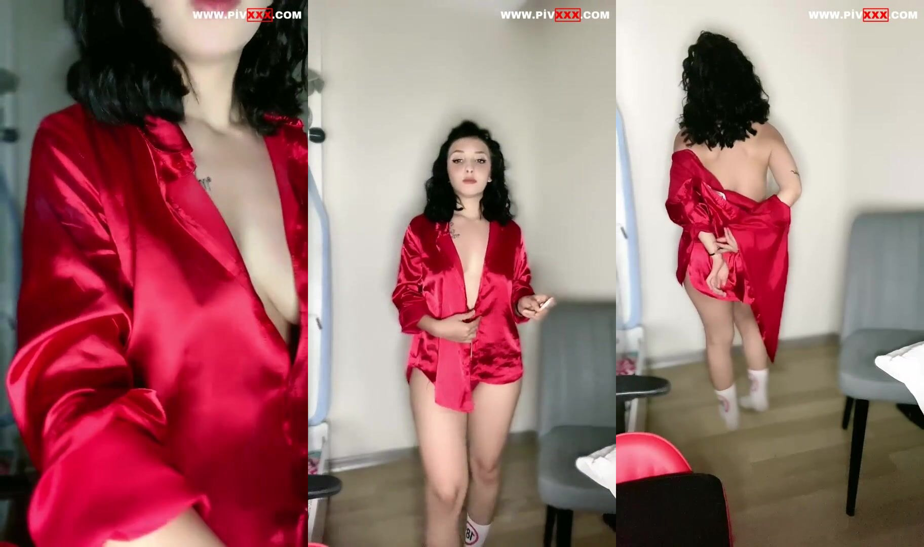 Çitos ifşa kırmızı gecelikle tango yayını yaptı İfşa Videoları