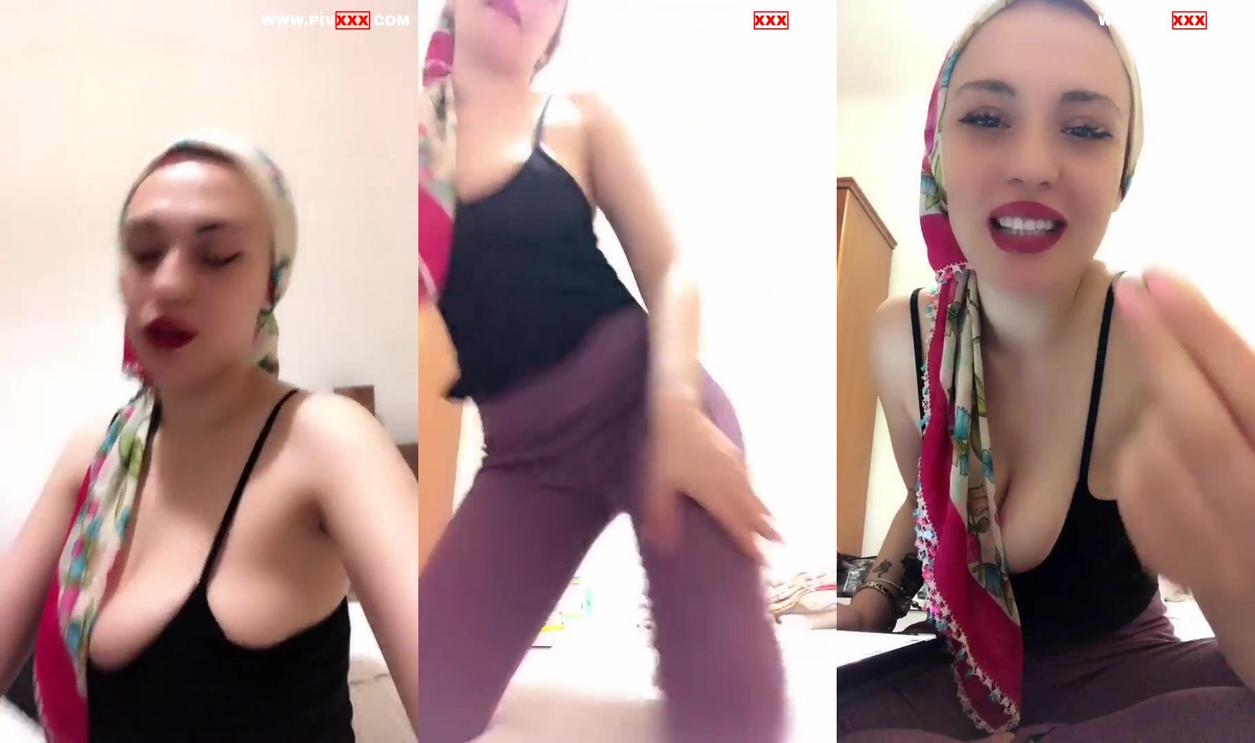 Lames ifşa türbanlı taytlı kaşar kız canlı yayında